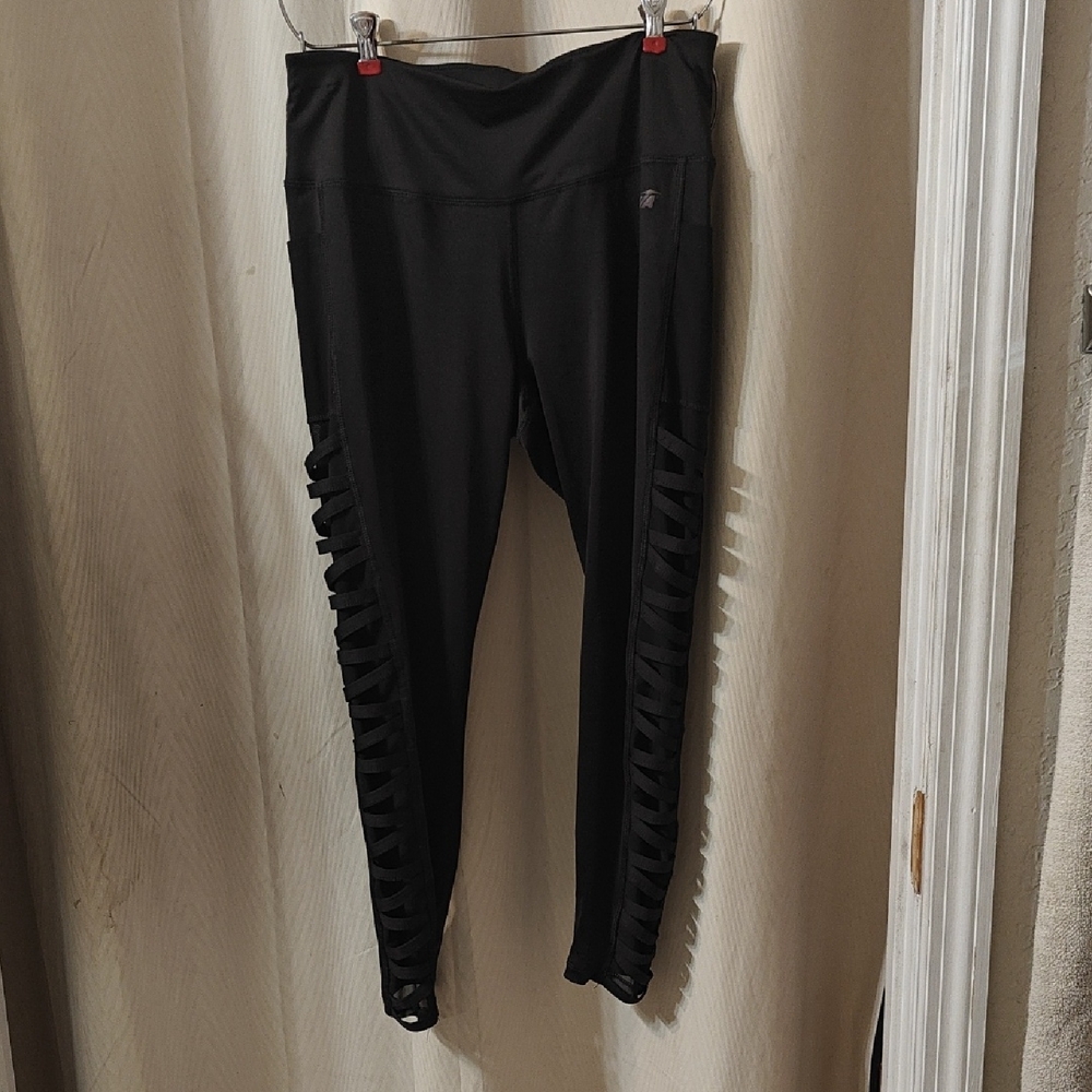 Avia Black Leggings with Side Cutouts Medium (8-10)